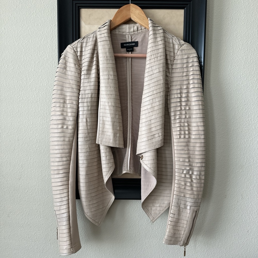 Marciano Beige Striped Women's Blazer